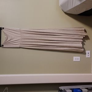 NWT ELAN, MAXI DRESS,SIZE M, CREAM COLORED, DOUBLE LAYERED TOP